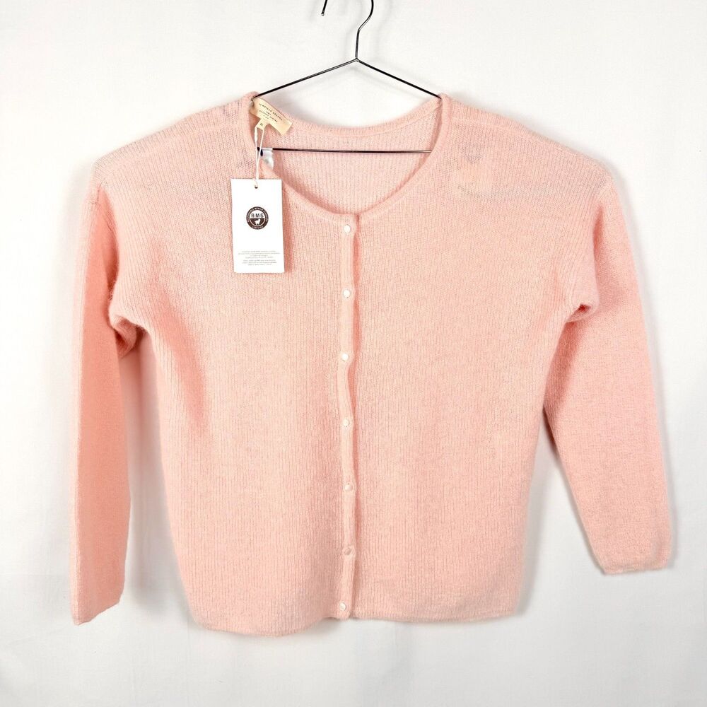 New with Tags La Maille Sezane Paris Kid Mohair Pink Cardigan Size XL